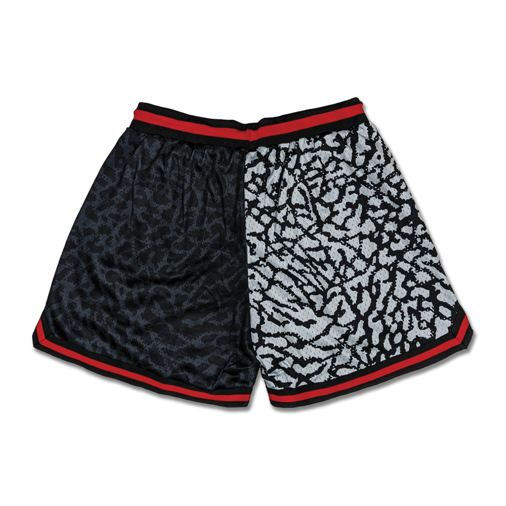 Superior Sneaker Co. Shorts Elephant Print Two Tone Cement Dark Grey Authentic Shorts Large